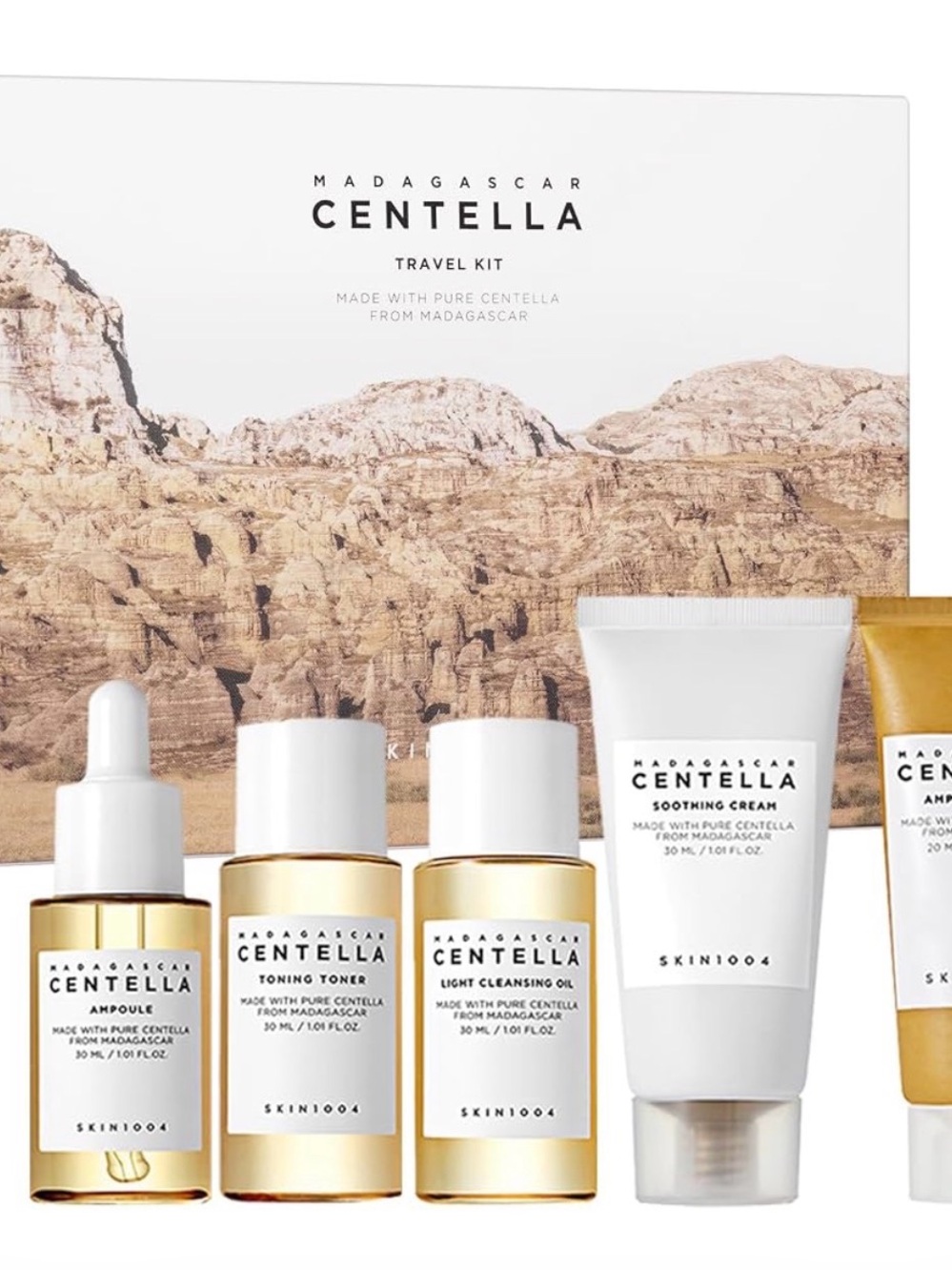 SKIN1004 Madagascar Centella Travel Kit - White & Gold